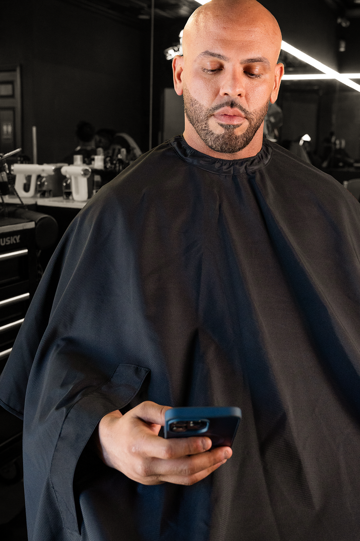 The Hands Free Barber Cape - Solid Black