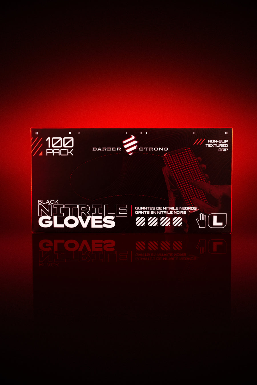 Barber Strong Black Nitrile Gloves 100 pk, Powder-Free, Barber Gloves