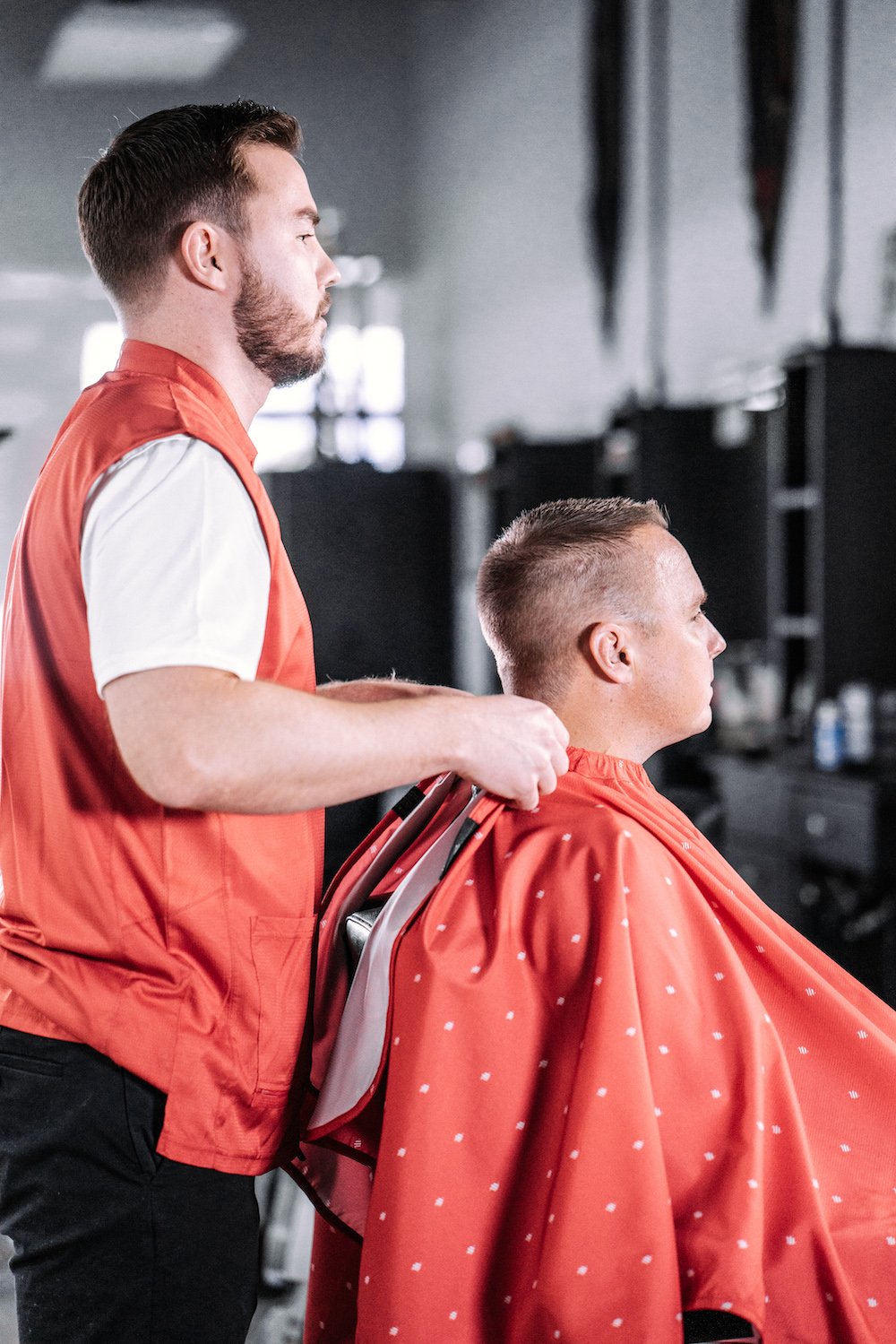 Red Cape for Barber Shops | Barber Supply Apparel