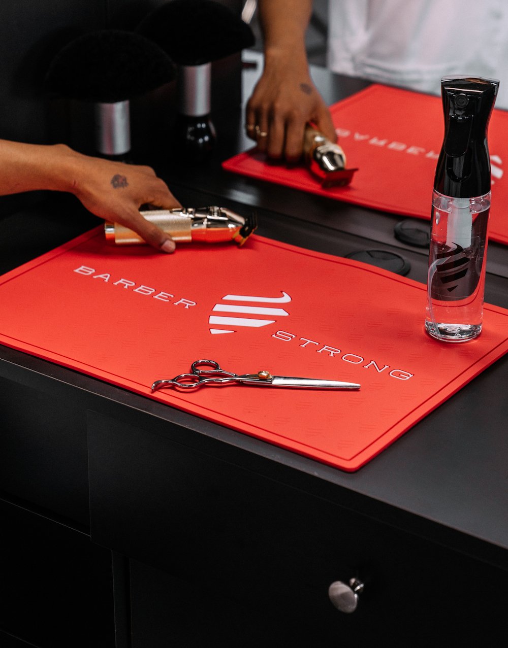 Red Barber Mat | Barber Strong Barber Shop Tools