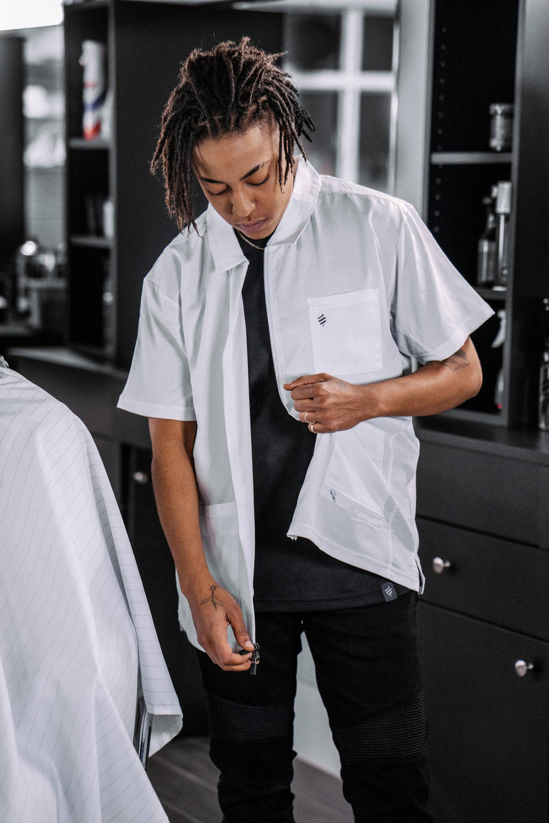 The Barber Jacket White